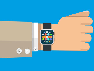 Aufkleber - Smart watch on the hand.