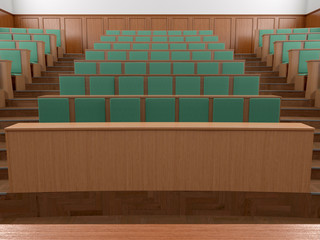 Empty modern style of lecturing of the University in the class w