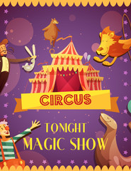 Wall Mural - Traveling Circus Magic Show Announcement Poster 