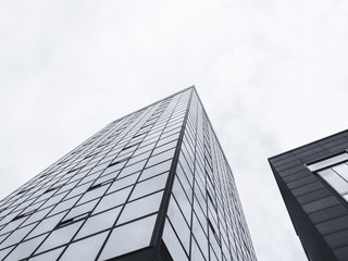 Fototapete - Architecture detail Modern Glass facade building Black and White