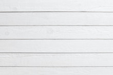 White Wooden Planks Background. Horizontal Position Of Panels