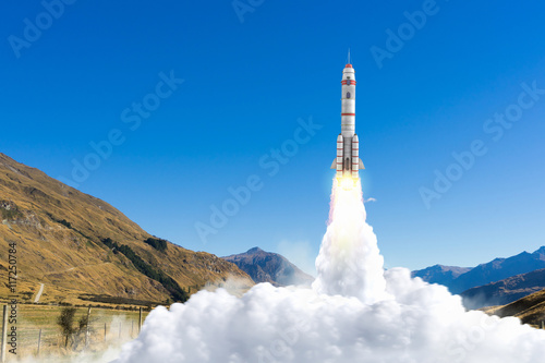 Plakat Statek kosmiczny Rocket. Różne środki przekazu