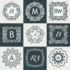 Sticker - Set Luxury Logos template flourishes calligraphic elegant ornament monogram .