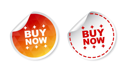 Fototapete - Buy now stickers. Vector illustration on white background.
