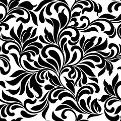 seamless pattern. tracery of floral abstract element on a white background. vintage style. the patte