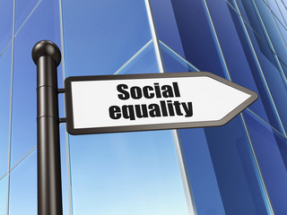 Political concept: sign Social Equality on Building background