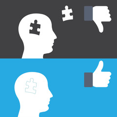 Wall Mural - Yes, No, Thumbs up and down icons