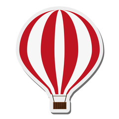 Poster - flat design red hot air balloon icon vector illustration