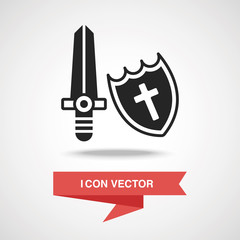 Sticker - Sword and shield icon