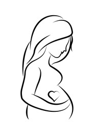 Poster - flat design pregnant woman icon vector illustration