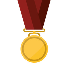 flat design single medal icon vector illustration