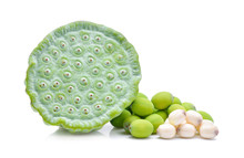 Green Lotus Seeds Isolate On White