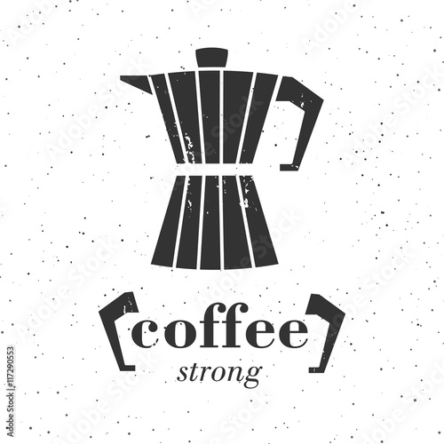 Vector Illustration Of Coffee Maker Typography Poster Or Banner