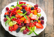 Fresh fruit salad on the plate 
