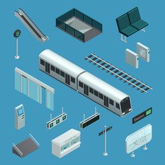 Wall Mural - Subway Isometric Elements