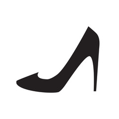 Wall Mural - black, classic high heel shoe icon. vector art.