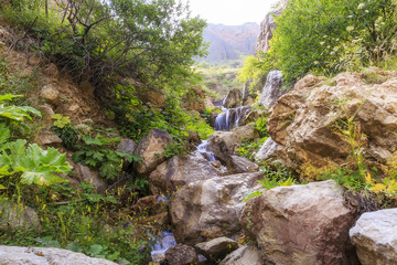 Waterfall in the mountains near the village of Griz.Guba.Azerbai