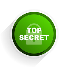 Poster - top seret flat icon with shadow on white background, green modern design web element