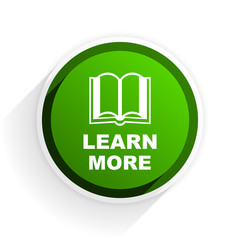Fototapete - learn more flat icon with shadow on white background, green modern design web element