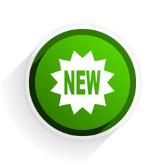 Poster - new flat icon with shadow on white background, green modern design web element