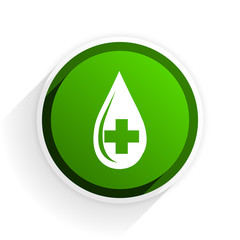 Poster - blood flat icon with shadow on white background, green modern design web element