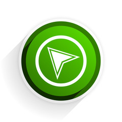 Poster - navigation flat icon with shadow on white background, green modern design web element