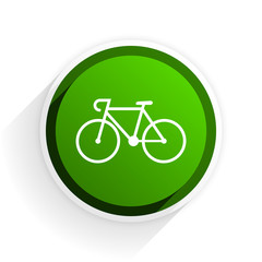 Poster - bicycle flat icon with shadow on white background, green modern design web element