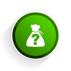 Poster - riddle flat icon with shadow on white background, green modern design web element