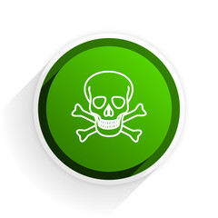 Poster - skull flat icon with shadow on white background, green modern design web element
