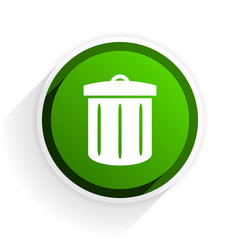 Poster - recycle flat icon with shadow on white background, green modern design web element