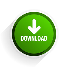 Poster - download flat icon with shadow on white background, green modern design web element