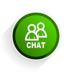 Poster - chat flat icon with shadow on white background, green modern design web element