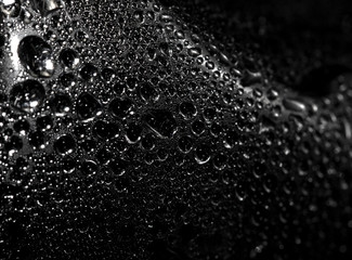 water drops on black