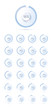Full business charts shiny soft blue set. Circle diagrams for pr