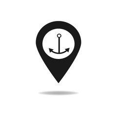 Map pin for ship port location