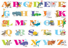 English Alphabet For Children With Cute Animals