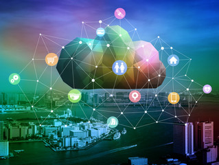 Aufkleber - CPS(Cyber Physical System) conceptual abstract image visual, Cloud Computing, Internet of Things