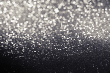 Black And White Glitter Bokeh Texture Abstract Background