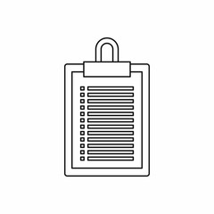 Poster - Document plan icon in outline style isolated on white background. Paper symbol