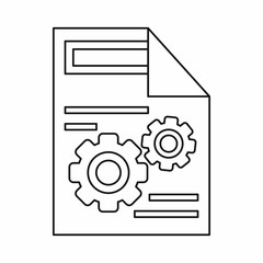 Poster - manual paper icon in outline style isolated on white background. information symbol