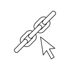 Poster - Chain icon in outline style isolated on white background. Link symbol