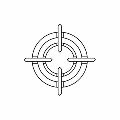 Poster - Target icon in outline style isolated on white background. Military symbol
