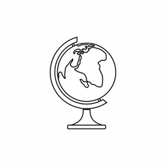 Poster - Globe icon in outline style isolated on white background. Planet symbol