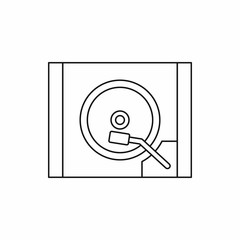 Canvas Print - Turntable icon in outline style isolated on white background. Music symbol