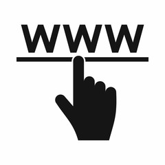 Poster - Hand cursor and website icon in simple style isolated on white background