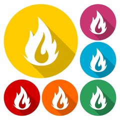 Sticker - Flame icon color set 