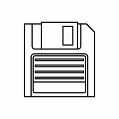 Poster - Magnetic diskette icon in outline style isolated vector illustration