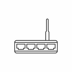 Poster - router icon in outline style isolated vector illustration
