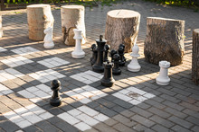 Big Chess Board On The Street.
