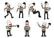 Vector mime set with different positions and gestures to express
